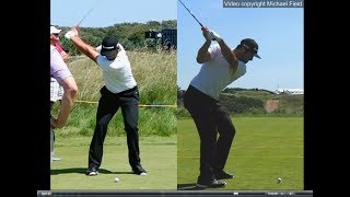 Jon Rahm golf swing  Long Iron faceon amp downtheline July 2017 [upl. by Lavotsirc]