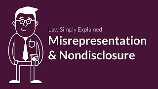 Misrepresentation and Nondisclosure  Contracts  Defenses amp Excuses [upl. by Marcellus]