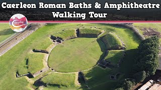 CAERLEON ROMAN BATHS amp AMPHITHEATRE WALES  Walking Tour  Pinned on Places [upl. by Enovad]