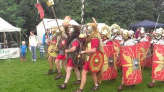 Roman Reenactment at the Amphitheatre in Caerleon Marching In [upl. by Wernick]