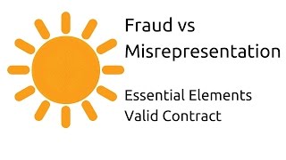 Fraud vs Misrepresentation  Other Essential Elements of a Valid Contract  CA CPT  CS amp CMA [upl. by Pritchard]